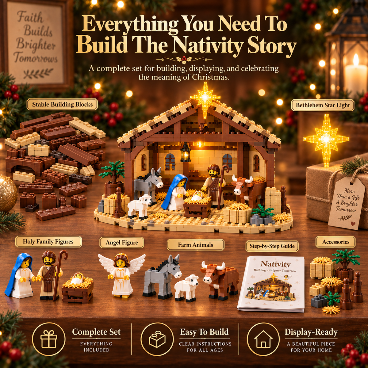 🔥Last Day 90% OFF🔥🌟The Nativity Story Building Block Set🎄