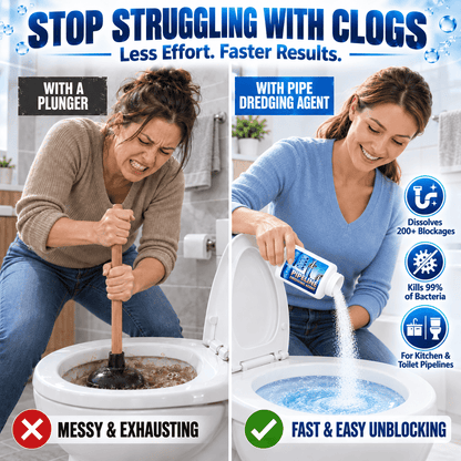 Powerful Pipe Dredging Agent for Kitchen and Toilet Pipelines - Dissolves 200+ Blockages and Kills 99% of Bacteria