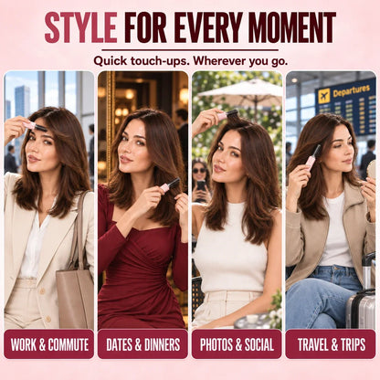 Mini Cordless Heated Brush – Root Lift, Fringe Styling & On-the-Go Hair Touch-Ups🍀