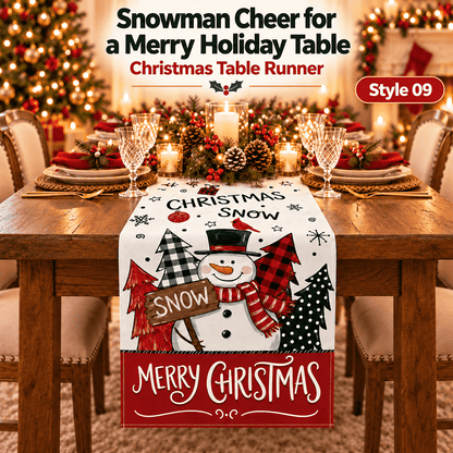 🎄 Festive Christmas Table Runner – Waterproof & Stain-Resistant, Creating a Warm Holiday Table