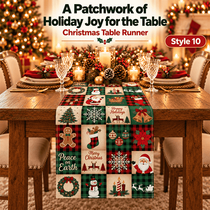 🎄 Festive Christmas Table Runner – Waterproof & Stain-Resistant, Creating a Warm Holiday Table