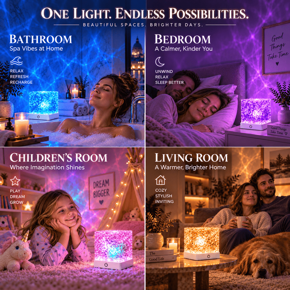 Dynamic 16-Color Ocean Wave Mood Light — Transform Any Room Into A Magical Space
