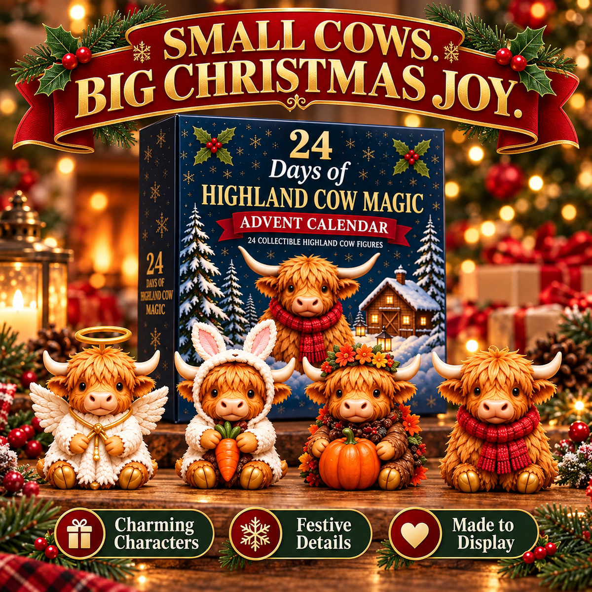 24 Days of Highland Cow Magic – Christmas Advent Calendar