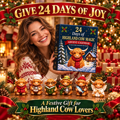 24 Days of Highland Cow Magic – Christmas Advent Calendar