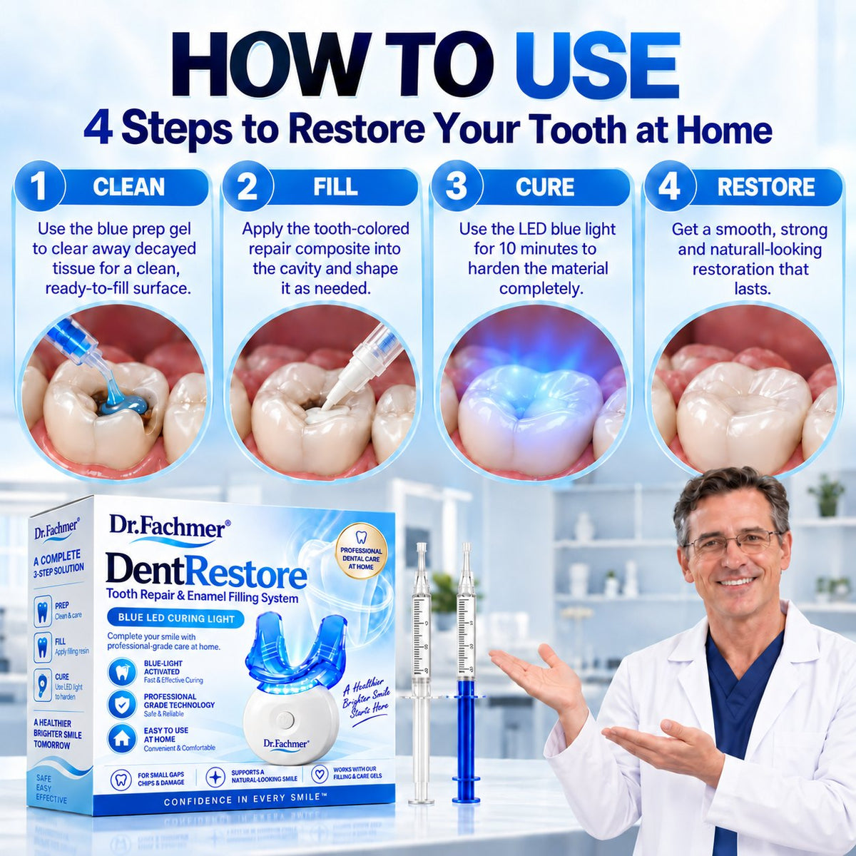 Dr.Fachmer® DentRestore Tooth Repair & Filling System 🌼