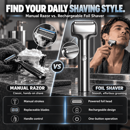 Men's Rechargeable Foil Electric Shaver – Efficient Close Shaving, Cordless Portable Wet & Dry Beard Razor for Daily Grooming ✨