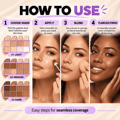 🎨 8-Color Matte Concealer Palette – Waterproof, Full-Coverage for Correction, Contour & Tattoo Cover ✨