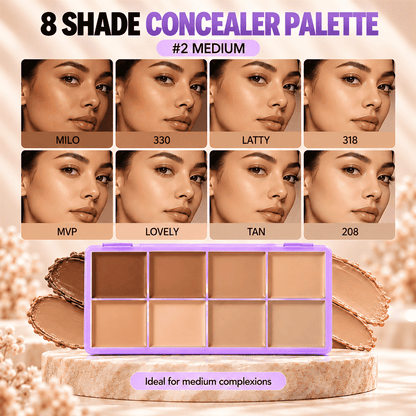 🎨 8-Color Matte Concealer Palette – Waterproof, Full-Coverage for Correction, Contour & Tattoo Cover ✨