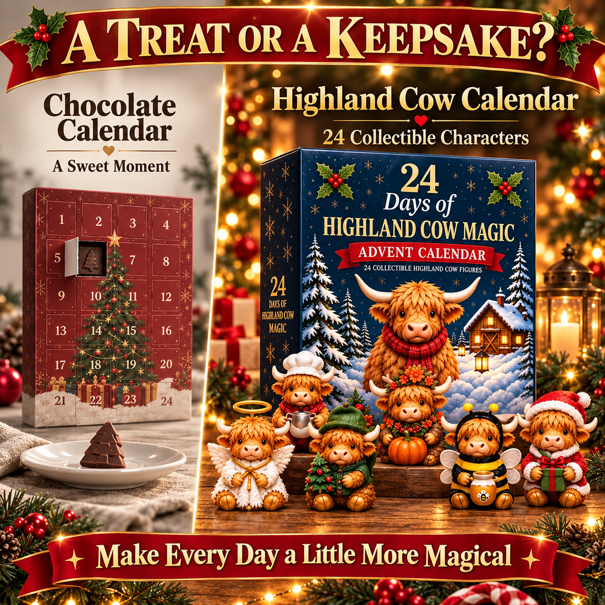 24 Days of Highland Cow Magic – Christmas Advent Calendar