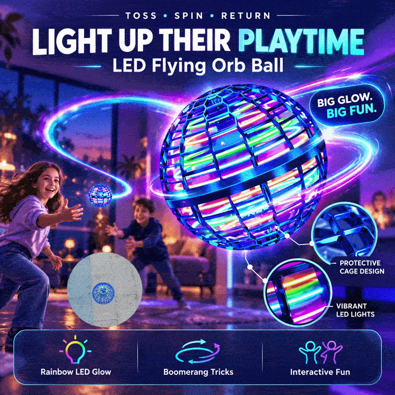 🥏Rechargeable LED Flying UFO Ball – Auto Return Boomerang Toy