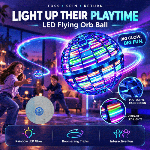 🥏Rechargeable LED Flying UFO Ball – Auto Return Boomerang Toy