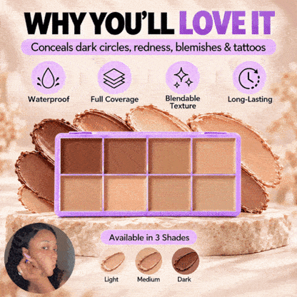🎨 8-Color Matte Concealer Palette – Waterproof, Full-Coverage for Correction, Contour & Tattoo Cover ✨