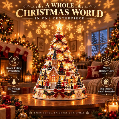 🎄 Magical Christmas Village Projection Centrepiece – 2 Festive Scenes -up