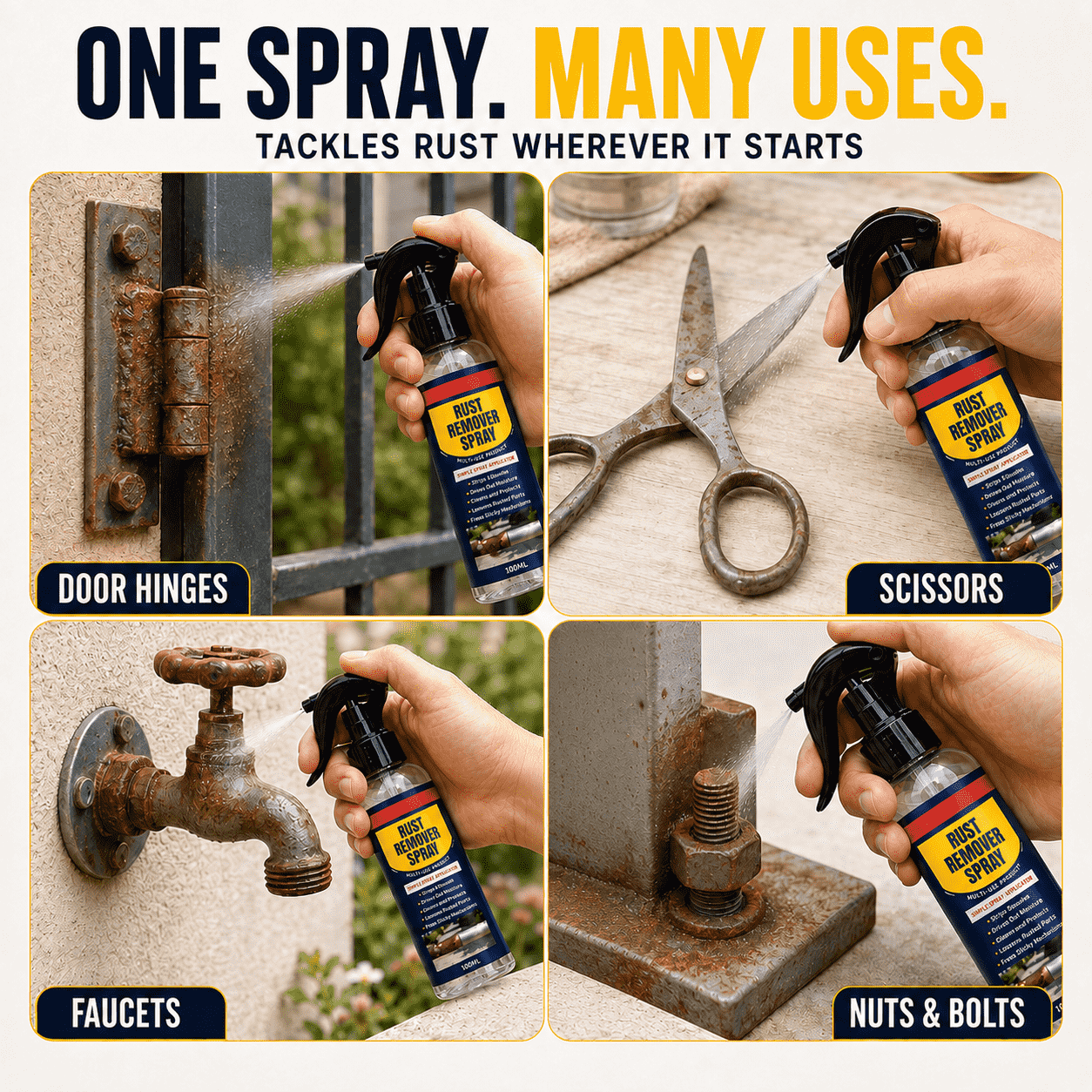 3-in-1 Rust Remover, Lubricant & Protective Spray + Free Towel
