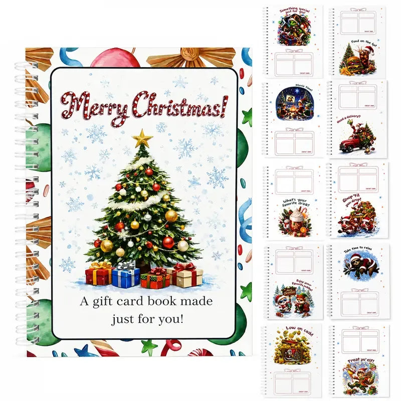 🔥 Last Day 50% OFF 🔥 Christmas Gift Card Book – 12 Gift Card Pages & Personal Message Holder