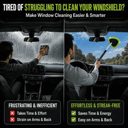 Car Windshield Cleaning Brush — Extendable Microfiber for 360° Window Cleaning