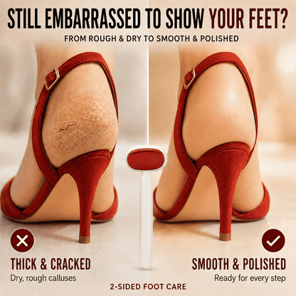 2-in-1 Foot Callus Remover — Red Side Removes Calluses, Silver Side Smooths & Polishes