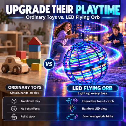 🥏Rechargeable LED Flying UFO Ball – Auto Return Boomerang Toy