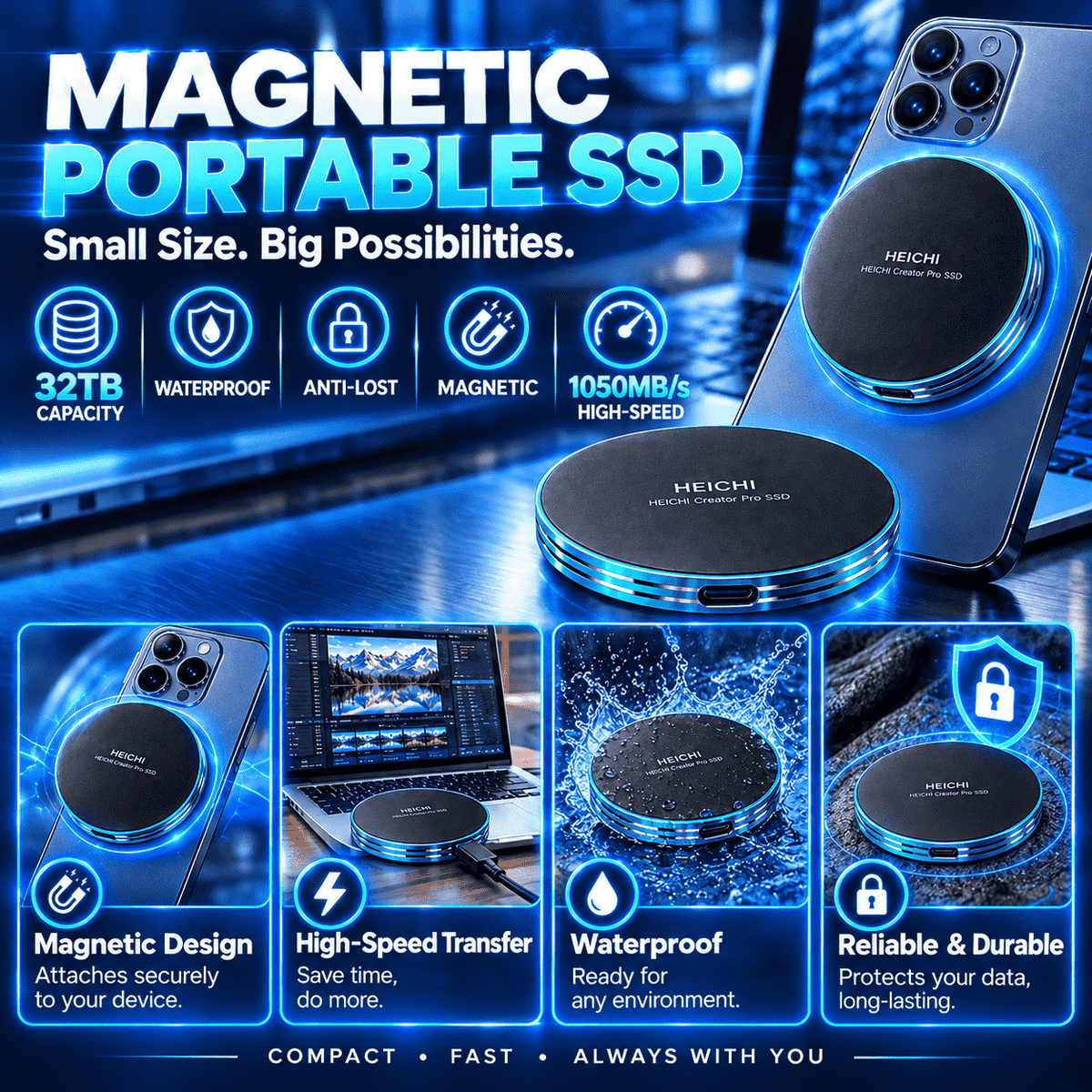 32TB Magnetic Portable SSD