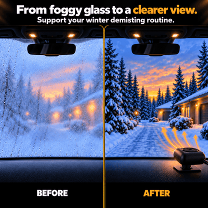 Portable Car Heater – Fast Windshield Defrost & Defog -up