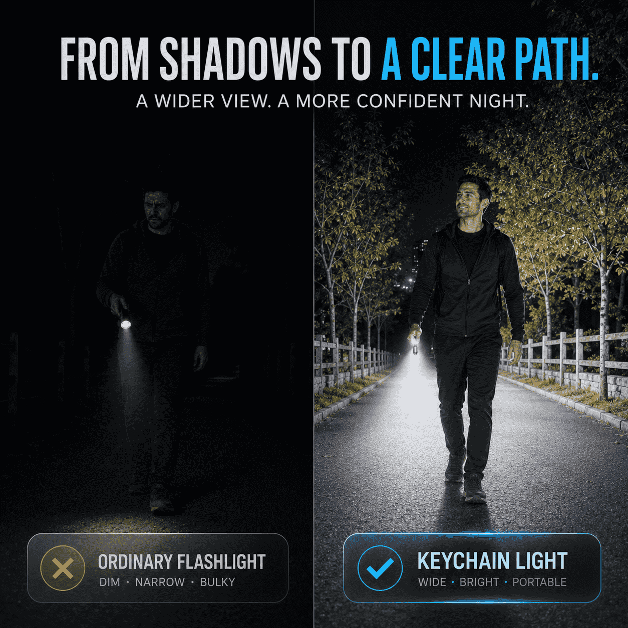 Sky-Reaching Beam Mini Keychain Flashlight – Ultra Bright Waterproof LED Pocket Light