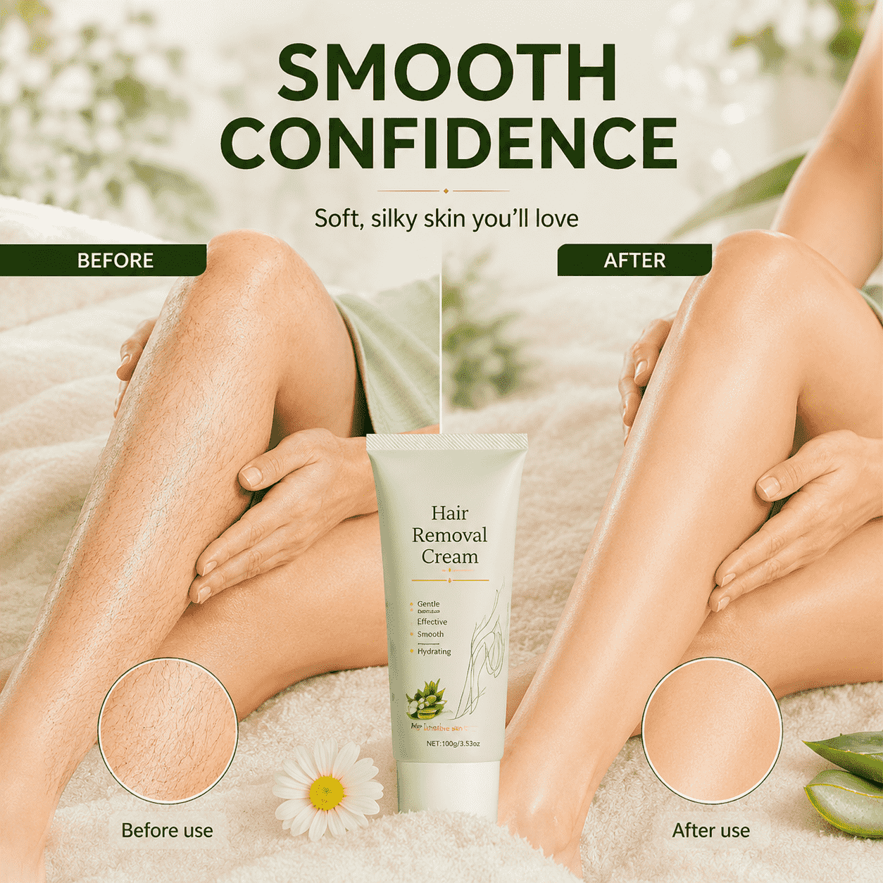 Gentle & Effective Hair Removal Cream – Smooth Skin Without Irritation