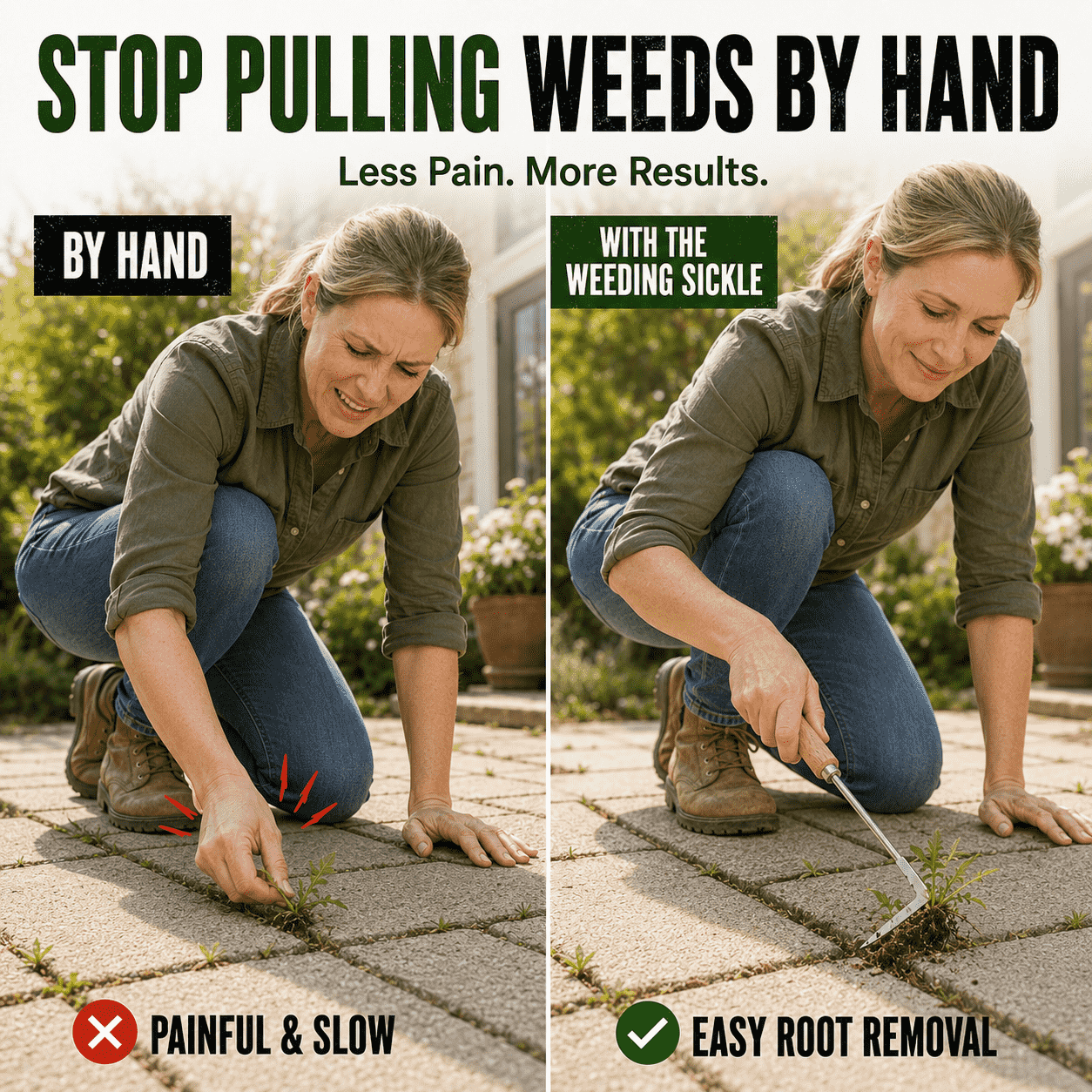 Stainless Steel Crevice Weeder — Hook. Pull. Gone. Right from the Root