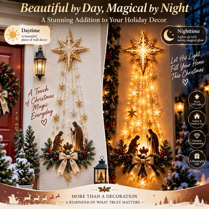 Glowing Angel & Nativity Wall Decor